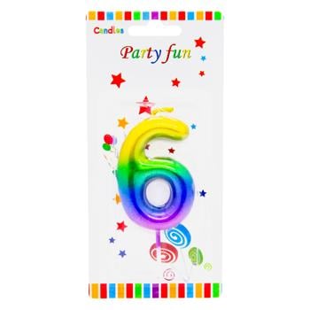 Party Fun Colored Number 6 Cake Candle - buy, prices for COSMOS - photo 1