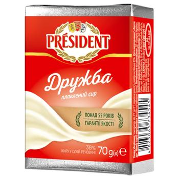 President Druzhba Processed Cheese 38% 70g