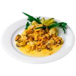 Mussels with Vegetables in Creamy Sauce