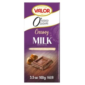 Valor Sugar-Free with Whole Hazelnut Milk Chocolate 100g