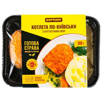 Готовое блюдо Portion Котлета по-киевски с картофельным пюре 300г - купить, цены на ЕКО Маркет - фото 1