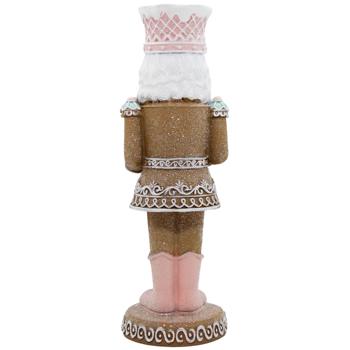 Подсвечник Bona Di Пряничный щелкунчик 25см имбирный с розовым - купить, цены на - фото 3