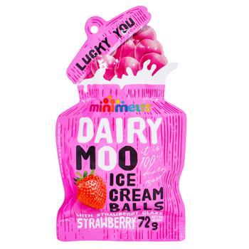 Морозиво-кульки Mini Melts Dairy Moo Полуниця 72г - купити, ціни на Епіцентр FOOD - фото 1
