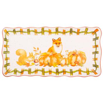 Блюдо Bona Di Лисиця на поляні керамічне 40,5х20х3см - купити, ціни на WINETIME - фото 1