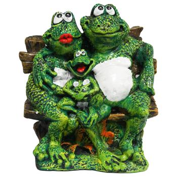 Скульптура Сім'я Жаб на лавці 40см