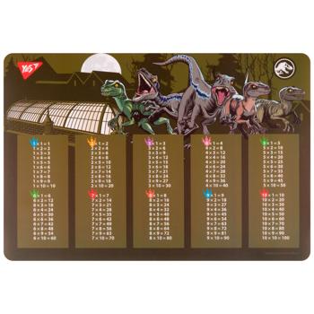 Подложка настольная Yes Jurassic World. Таблица умножения 29х42см
