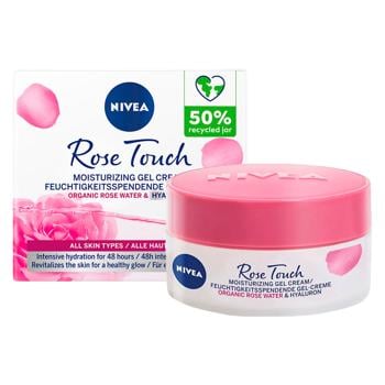 Nivea Rose Touch Hyaluron Moisturizing Face Gel-Cream 50ml - buy, prices for MegaMarket - photo 1