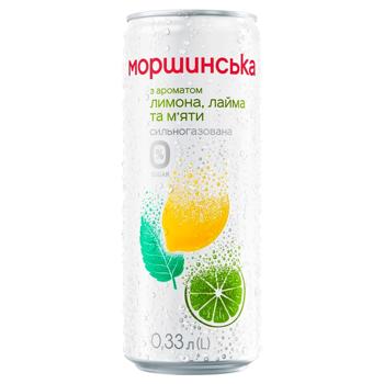 Morshynska Lemon, Lime and Mint Flavored Carbonated Drink 0.33l - buy, prices for Biotus - photo 1