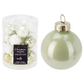 Koopman Christmas Ball 25mm Green-White - buy, prices for COSMOS - photo 1