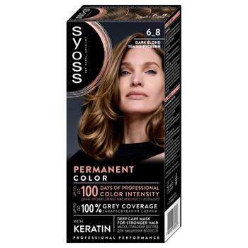 Syoss 6-8 Dark Blond Cream Hair Dye 115ml - buy, prices for MegaMarket - photo 1