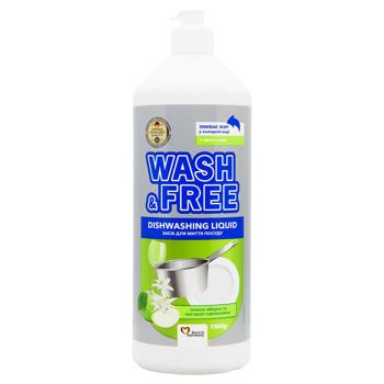 Wash&Free Green Apple and Edelweiss Dishwashing Liquid 1l - buy, prices for NOVUS - photo 2