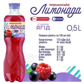 Напій газований Моршинська Лимонада соковмісний зі смаком ягід 0,5л - купити, ціни на Grono - фото 2