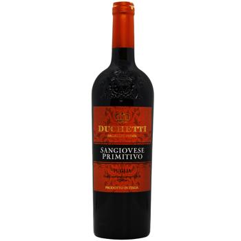 Вино Duchetti Sangiovese Primitivo червоне сухе 13,5% 0,75л - купити, ціни на МегаМаркет - фото 1