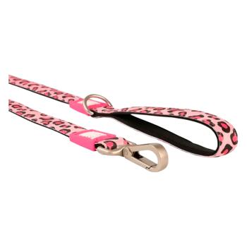 Max Molly Short Leash Рожевий леопард повідець для собак 1,2 м х 2,5 см - різнокольоровий - купить, цены на MasterZoo - фото 2
