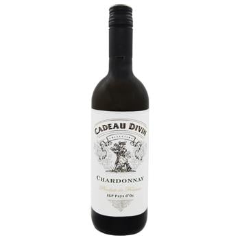 Вино Cadeau Divin Chardonnay IGP Pays d'Oc біле сухе 13% 0,75л