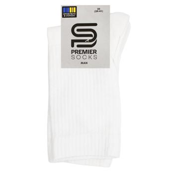 Шкарпетки чоловічі Premier Socks Економ махрова стопа з високою резинкою р.25 білий