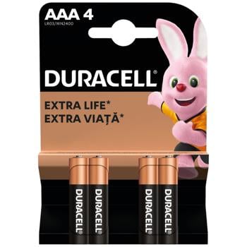 Батарейка Duracell Basic щелочная AAA LR03 4шт - купить, цены на - фото 2