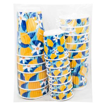 Ecofuture Lemons Disposable Paper Cups 110ml 6pcs, 250ml 6pcs, 340ml 6pcs - buy, prices for EKO Market - photo 1