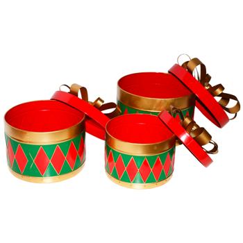 Набір металевих коробок 3шт Подарунок 152-035 BONADI 1 шт - купить, цены на WINETIME - фото 2