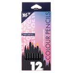Yes Fusion Black Wood Colored Pencils 12pcs