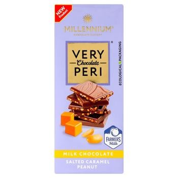 Millennium Very Peri Milk Chocolate with Peanuts and Salted Caramel 85g - buy, prices for MegaMarket - photo 1