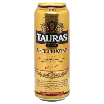 Tauras Nefiltruotas Light Unfiltered Beer 5% 0.568l - buy, prices for MegaMarket - photo 1