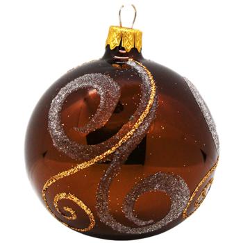 Шар елочный с декором золото 8см в ассортименте - купить, цены на Auchan - фото 5