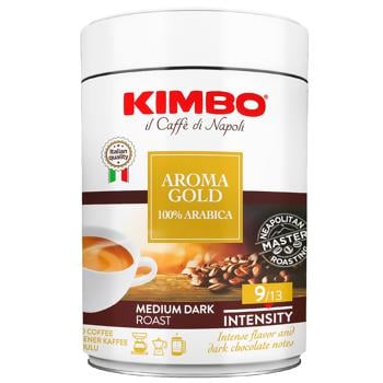 Kimbo Aroma Gold 100% Arabica Ground Coffee in Tin 250g - buy, prices for ULTRAMARKET - photo 1