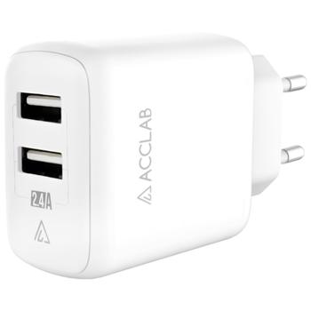 Зарядное устройство Acclab 2 USB 2,4A 12W - купить, цены на Auchan - фото 2