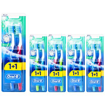 Зубна щітка Oral-B 3D White Fresh Medium 2шт - купити, ціни на Восторг - фото 1