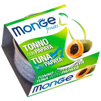 Корм вологий Monge Fruits з тунцем та папайєю для котів 80г - купити, ціни на MasterZoo - фото 1