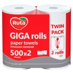 Полотенца бумажные Ruta Giga 2-слойные белые 2шт