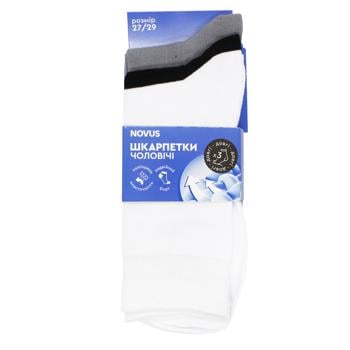 Novus Monochrome Set of Long Men's Socks s.27-29 3 Pairs