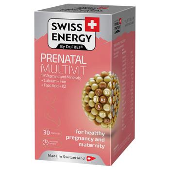 Swiss Energy PRENATAL MULTIVIT 19 Vitamins and Minerals+Ca+Fe+B9+K2, 30 capsules - купити, ціни на Біотус - фото 2