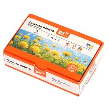 Краски гуашевые Yes Orange Line 20мл*6 цветов