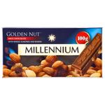 Шоколад молочний Millennium Gold Nut з цілим мигдалем та родзинками 100г