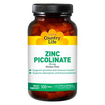 Country Life Zinc Picolinate 25mg 100 tablets - buy, prices for Biotus - photo 1