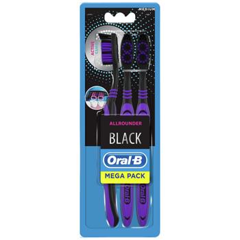Зубная щетка Oral-B Black Всесторонняя чистка 3шт - купить, цены на METRO - фото 1