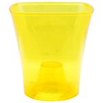 Кашпо для горщиків орхідейних квадро жовте