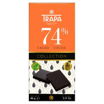 Шоколад черный Trapa Collection веган 74% 90г