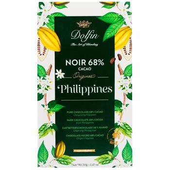 Шоколад черный Dolfin Филиппины 68% 70г - купить, цены на WINETIME - фото 1