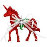 Украшение Единорог красный с украшениями 11см