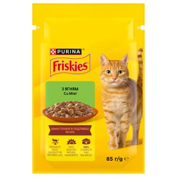 Корм влажный Friskies с ягненком для кошек 85г - купить, цены на КОСМОС - фото 1