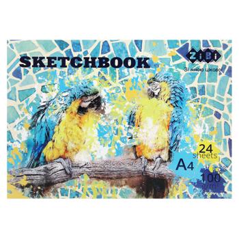 Скетчбук ZiBi Art Line клеєний білий блок 100г/м2 А4 24 аркуша - купити, ціни на - фото 2