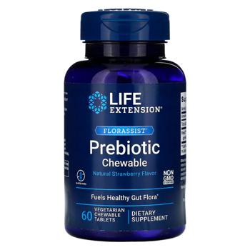 Life Extension Florassist Strawberry Flavored Prebiotic 60 chewables