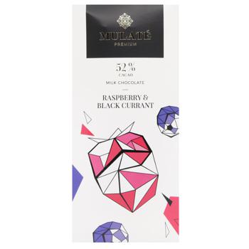 Шоколад молочный Mulate Premium с черной смородиной и малиной 52% 90г - купить, цены на - фото 1
