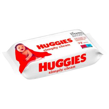 Салфетки влажные Huggies Simply Clean детские 72шт - купить, цены на - фото 2