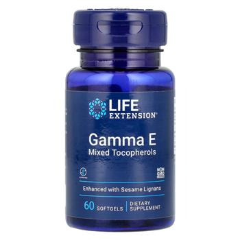 Витамин Е Life Extension Gamma E cмешанные токоферолы 60 гелевых капсул