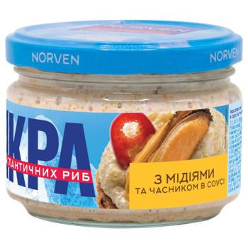 Norven Atlantic with mussels and garlic in sauce fish caviar  160g - buy, prices for Chudo Market - photo 1