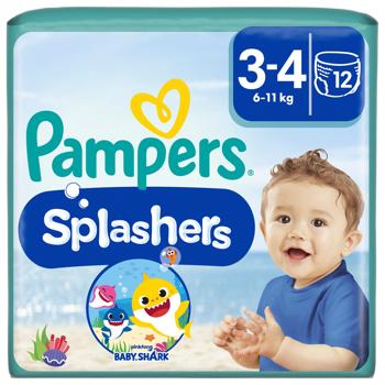 Подгузники-трусики Pampers Splashers Midi 3-4 для плавания 6-11кг 12шт - купить, цены на - фото 2